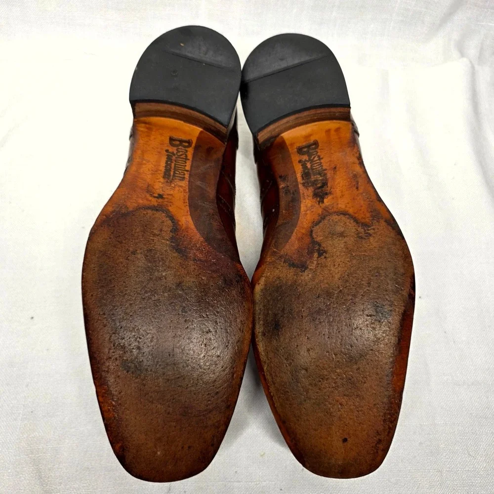 Bostonian Wingtip Oxford Mens 12 Brown‎ Leather Brogue Dress Shoes Lace Classic